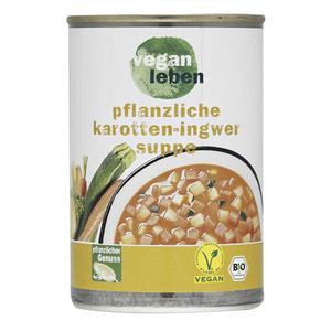 Vegan leben pflanzliche Karotten- Ingwer Suppe