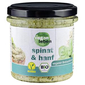 Vegan leben Brotaufstrich Spinat & Hanf