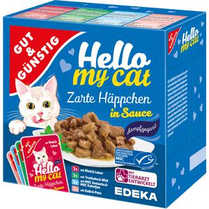 GUT&GÜNSTIG Hello my Cat Zarte Häppchen in Sauce 8x100g