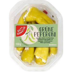 GUT&GÜNSTIG Grüne Peperoni gefüllt mit Frischkäse 150g