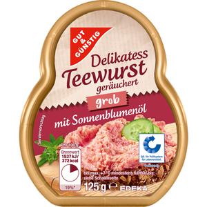 GUT&GÜNSTIG Teewurst grob mit Sonnenblumenöl im Becher 125g QS