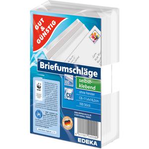 GUT&GÜNSTIG Briefumschlag Recycling selbstklebend DIN C6 100ST