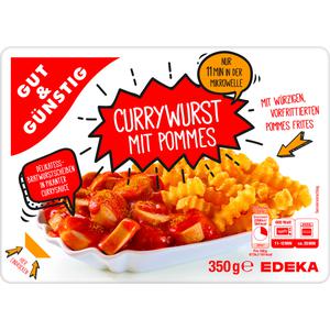 GUT&GÜNSTIG Currywurst mit Pommes 350g