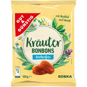 GUT&GÜNSTIG Kräuter Bonbons zuckerfrei 125g