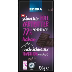 EDEKA Schweizer Zartbitter Schokolade 72% 100g