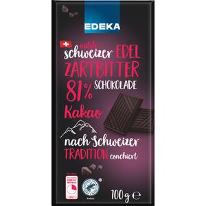 EDEKA Schweizer Edel-Zartbitterschokolade 81% 100g