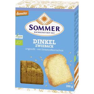 Sommer Demeter Bio Dinkel Zwieback ungesüßt vegan