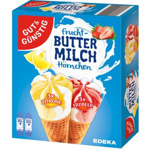 GUT&GÜNSTIG Frucht-Buttermilch Hörnchen 6x120ml