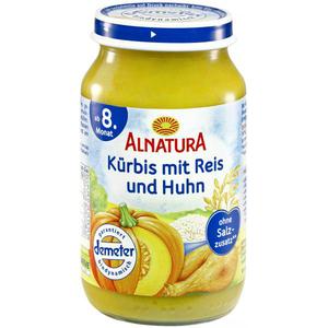 Alnatura Kürbis mit Reis und Huhn