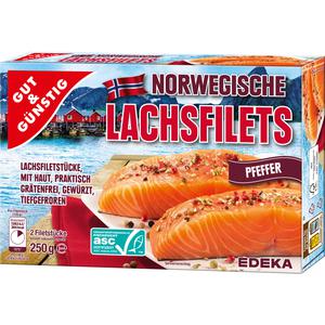 ASC GUT&GÜNSTIG Norwegische Lachsfilets mit Pfeffer 2x125g