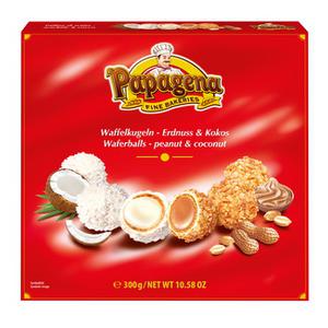 Papagena Waffelkugeln mit Erdnuss und Kokos 300g