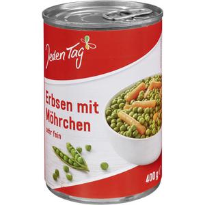 Jeden Tag Erbsen mit Möhrchen sehr fein