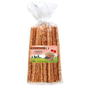 Stiratini Grissini Brotgebäckstangen mit Leinsamen, Sesam und Mohn 230g