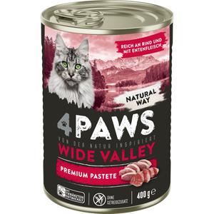 4Paws Wide Valley Reich an Rind und mit Entenfleisch Katze 400g