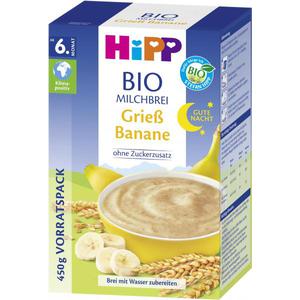 Hipp Bio Milchbrei Gute-Nacht Grieß Banane