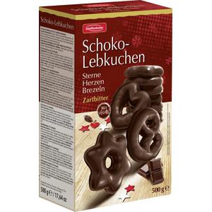 Stieffenhofer Schoko-Lebkuchen Sterne Herzen Brezeln Zartbitter