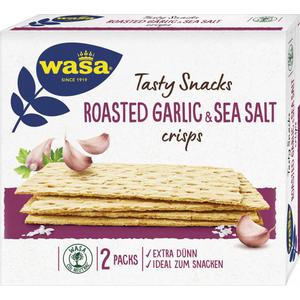 Wasa Knäckebrot Tasty Snacks Crisps Roasted Garlic & Sea Salt