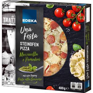 EDEKA Steinofenpizza Tomate Mozzarella mit Basilikumpesto 400g