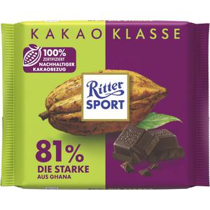 Ritter Sport Kakao Klasse 81% Die Starke aus Ghana