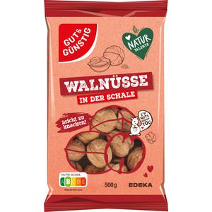 GUT&GÜNSTIG Walnüsse in der Schale 30mm+ Frankreich Klasse I 500g Beutel