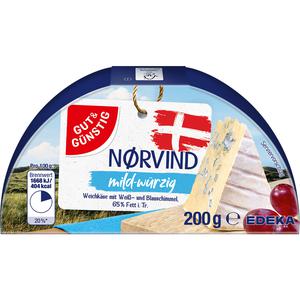 GUT&GÜNSTIG Nørvind Weichkäse mit Weiß-und Blauschimmel 65% 200g