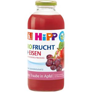 Hipp Bio Frucht + Eisen Rote Traube in Apfel