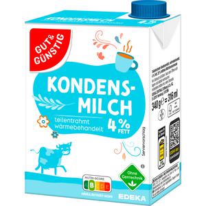 GUT&GUNSTIG Kondensmilch mit Schraubverschluss 4% 340g VLOG