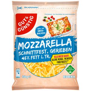 GUT&GUNSTIG Mozzarella 45% gerieben Kleiner Kauf 150g VLOG