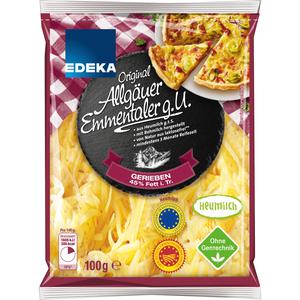 EDEKA Allgauer Emmentaler gerieben g.U.45% 100g VLOG