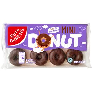 GUT&GUNSTIG Mini Donut Schokoladenglasur 8ST 160g