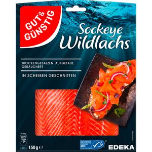 MSC GUT&GUNSTIG Sockeye Wildlachs trocken gesalzen gerauchert 150g