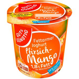 GUT&GUNSTIG Fruchtjoghurt fettarm Pfirsich-Mango Kleiner Kauf 1,8% 150g