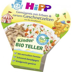 Hipp Gemüsereis mit Erbsen & zartem Geschnetzelten