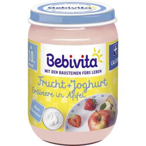 Bebivita Frucht + Joghurt Erdbeere in Apfel