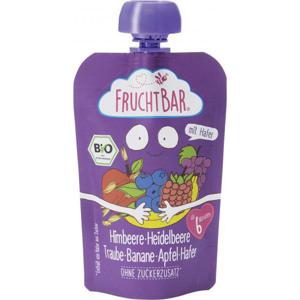 FruchtBar Bio Fruchtpüree Himbeere-Heidelbeere-Traube-Banane-Apfel-Hafer