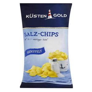 Küstengold Leichte Salz Chips geriffelt