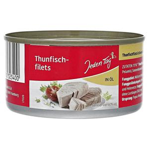 Jeden Tag Thunfischfilets in Öl