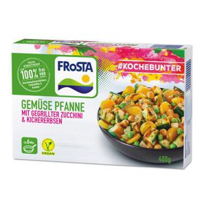 Frosta #Kochebunter Gemüse Pfanne mit gegrillter Zucchini & Kichererbsen