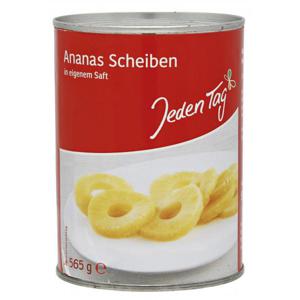 Jeden Tag Ananas Scheiben leicht gezuckert