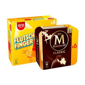 Set: Kleine Eisbox mit Flutschfinger 24 Stück und Magnum Classic 12 Stück