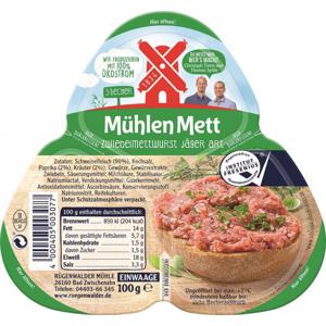 Rügenwalder Mühle Mühlen Mett Zwiebelmettwurst Jäger Art