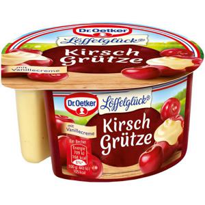 Dr. Oetker Löffelglück Kirsch Grütze mit Vanillecreme