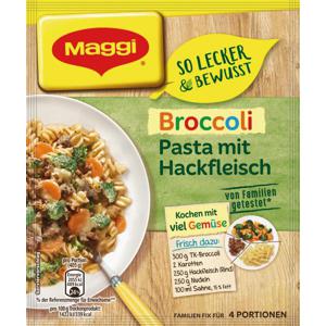 Maggi fix & frisch Broccoli Pasta mit Hackfleisch, Beutel, ergibt 4 Port.