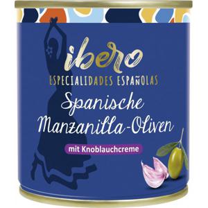 Ibero Spanische grüne Manzanilla Oliven mit Knoblauchcreme