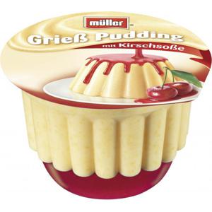 Müller Grieß Pudding mit Kirschsoße