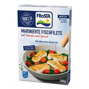 Frosta Marinierte Fischfilets mit Tomate und Spinat