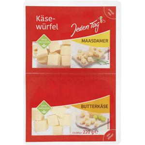 Jeden Tag Käsewürfel Maasdamer + Butterkäse