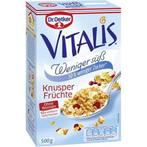 Dr. Oetker Vitalis Weniger süß Knusper Früchte Müsli