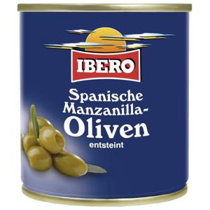 Ibero Spanische Manzanilla Oliven entsteint