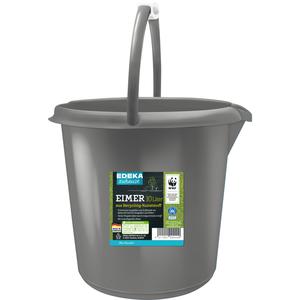 EDEKA zuhause Eimer Recycling-Material grau 10l